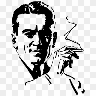 Joint Cannabis Smoking Tobacco - Man Smoking Clipart Black And White - Png Download