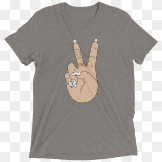 Peace Sign Hand Tri Blend T Shirt Little Magic Prints - T-shirt Clipart