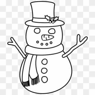 Snowman Digital Stamp By Janettebernard - Snowman Clipart Black And White Png Transparent Png