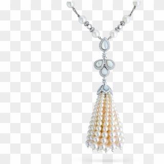 Tassel Necklace With Akoya Pearl - Pendant Clipart