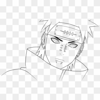 Naruto Pain Clipart Black And White - Pain Drawings Naruto Easy - Png Download