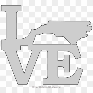 North Carolina Love Map Outline Scroll Saw Pattern - Scroll Saw Patterns Love Louisiana Symbol Clipart
