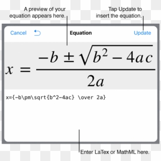 The Equation Dialog, Showing The Quadratic Formula - Inteligencia Logica Matematica Clipart