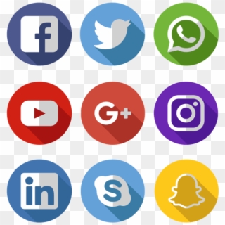 Media Icons Facebook Twitter - Iconos Redes Sociales Png Clipart