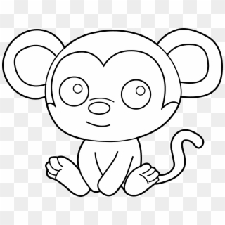 Cartoon Baby Monkey Pictures - Monkey Clipart Black And White Png Transparent Png
