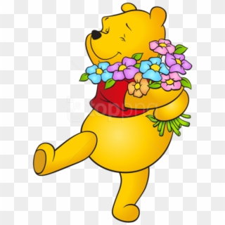 Free Png Download Winnie The Pooh With Flowers Free - Winnie Pooh En Png Clipart