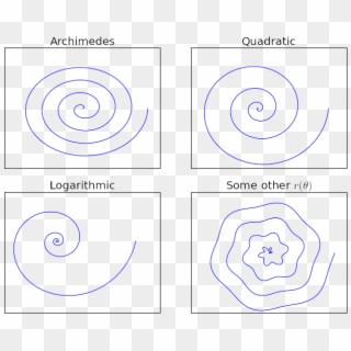 4 Examples Of Spirals With Different Equations - Circle Clipart
