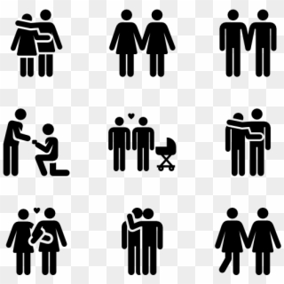 Homosexual Couples Pictograms - Couples Icon Clipart