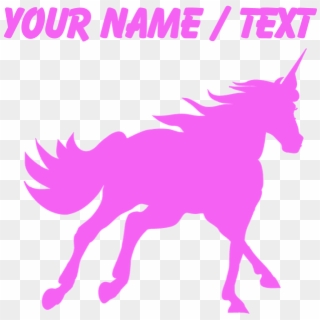 Custom Pink Unicorn Silhouette Sports Water Bottle - Running Horse Png Gif Clipart