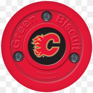 Green Biscuit Calgary Flames Stickhandling Training - Calgary Flames Clipart