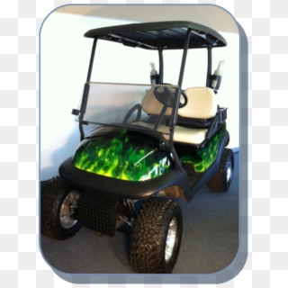 Green Flame Golf Cart Clipart