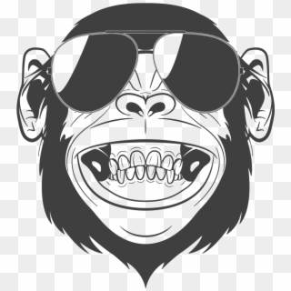 Baby Monkeys Funny Monkey Cartoon Clip Art Monkey Images - Ape With Headphones - Png Download