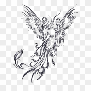 Tattoo Phoenix Sleeve Legendary Drawing Creature Clipart - Phoenix Tattoo - Png Download