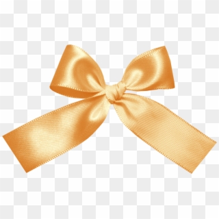Gold Bow Bow Clipart, Ribbon Hair Ties, Color Naranja, - Gift Wrapping - Png Download