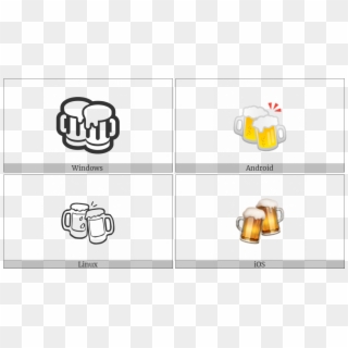 Clinking Beer Mugs On Various Operating Systems - Illustration Clipart
