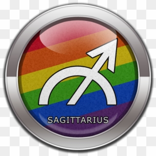 Sagittarius Horoscope Symbol On Round Lgbt Rainbow Clipart