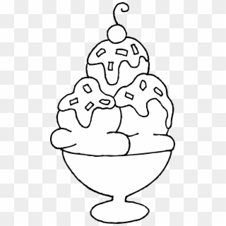 Best Photos Of Ice Cream Bowl Coloring Page - Ice Cream Sundae Drawing Clipart