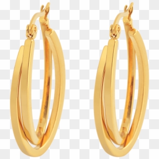 18k Gold-plated Oval Hoop Earrings - Earrings Clipart