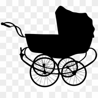 Blue Baby Carriage Clipart Silhouette - Baby Carriage Silhouette - Png Download