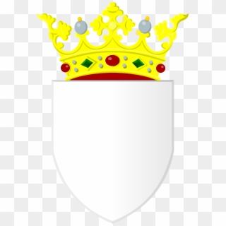 Silver Shield With Golden Crown - Silver Clipart