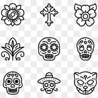 Day Of The Dead - Mexican Skull Icon Clipart