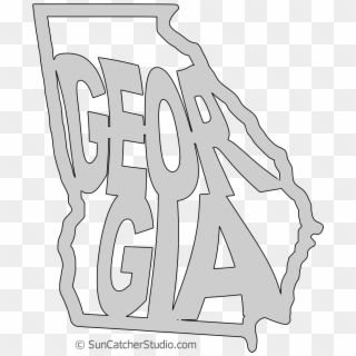 Georgia Map Shape Text, Outline Scalable Vector Graphic - Drawing Clipart