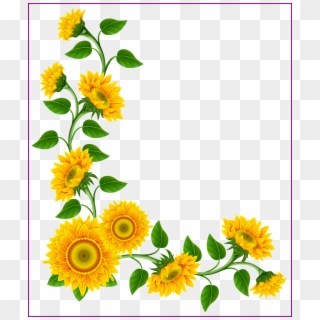Stunning Sunflower Border Decoration Png Image This - Clipart Sunflowers Transparent Png