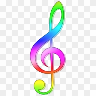 Treble - Colorful G Clef Notes Clipart