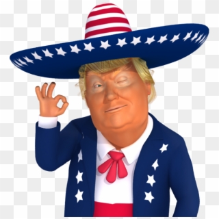 #trumpsticker It's Ok 3d Mexican Trump Caricature - Trump Mexican Clipart