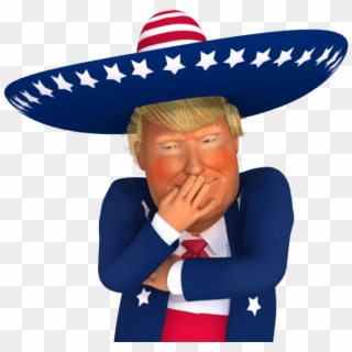 #trumpstickers Embarrassed Trump 3d Caricature - Trump Laughing At Mexicans Clipart
