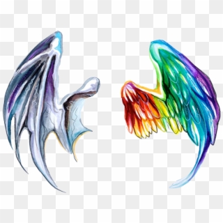 #dragon #dragons #dragonwings #dragonwing #angel #anegls - Watercolor Tattoo Wings Design Clipart