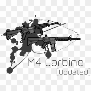 Drawn Sniper M4 Carbine - Assault Rifle Clipart