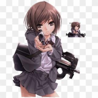 Drawn Girl Weapon - Anime Bad Girl With Gun Clipart
