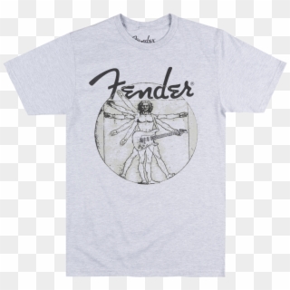 Fender Electric Guitars Vitruvian Man T-shirt Music Clipart