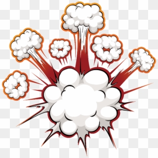 #bomb #blast #cartoon #effect #white #explosion #red - Cartoon Explosion Cloud Png Clipart