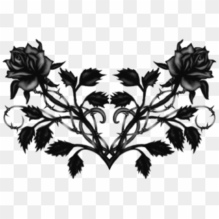 Goth Tattoo Png Free Download - Black Roses With Thorns Clipart