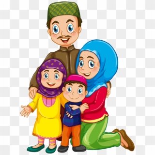 Grandfather Clipart Islamic - Muslim Family Clipart - Png Download