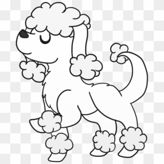 Drawn Printable Image Of Full Size Poodle - Baby Poodle Coloring Pages Clipart
