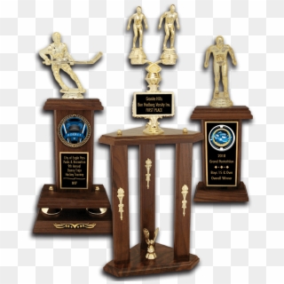 Gymnastics Solid Walnut Trophies - Trophy Clipart