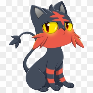 Pokemon Litten Is A Fictional Character Of Humans - Red And Black Pokemon Cat Clipart