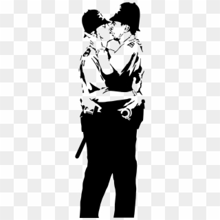 Banksy's Kissing Policemen Sticker - Brighton Clipart