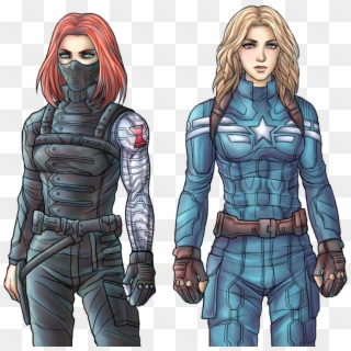 Natasha Romanoff As Winter Soldier Sharon Carter As - Captain America Vs Soldier 76 Clipart