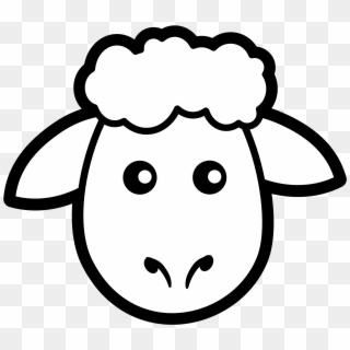Lamb Face Clipart - Sheep Head Clipart Black And White - Png Download