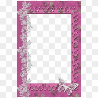 Free Png Pink Transparent Frame With Lace Butterfly - Transparent Lace Frame Png Clipart