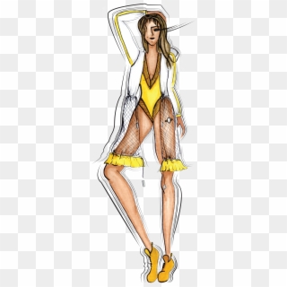This Look Includes A Leotard With Fishnet Inserts Which - Illustration Clipart