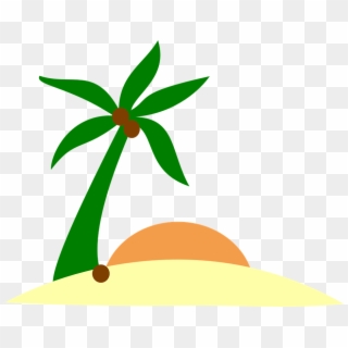 Sunset Clipart Plam Tree - Palm Tree Island Png Transparent Png