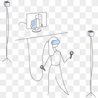Vr Headsets For Immersive Client Presentations - Line Art Clipart