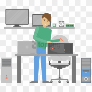 Free Png Download Computer Repair Technician Png Images - Office Chair Clipart