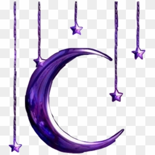 Purple Moon And Hanging Stars Clipart