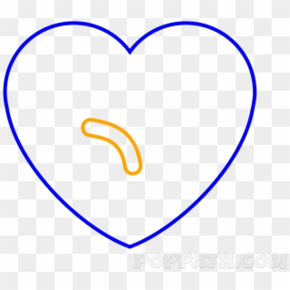 Now Draw A Slanting Line From One Corner Of The Heart - Heart Clipart